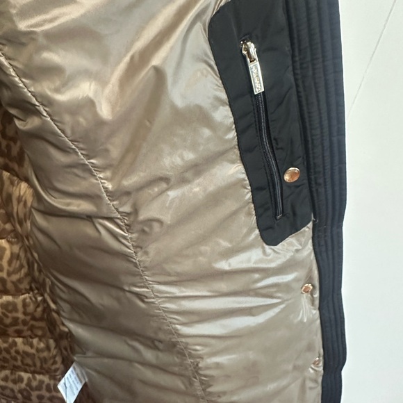 Calvin Klein Black Puffer Coat with Gold Accents - Picture 8 of 12
